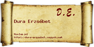 Dura Erzsébet névjegykártya